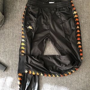 Kappa Pants - Kappa Black/Orange Track Pants Kappa Pants - Kappa Black/Orange Track Pants